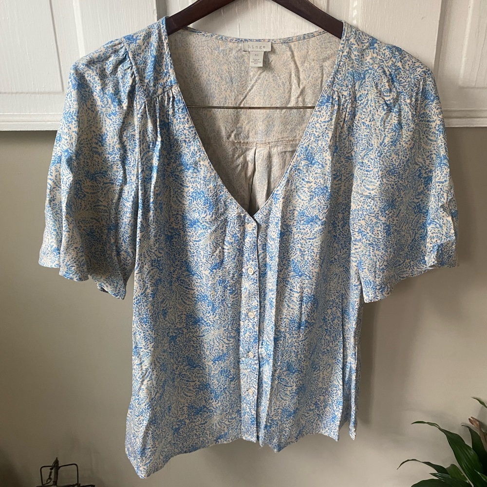 Light blue floral blouse